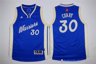 Maillot NBA Pas Cher Golden State Warriors Junior Stephen Curry 30 Bleu