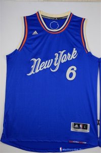 Maillot NBA Pas Cher Noël New York Knicks Porzingis 6 Bleu