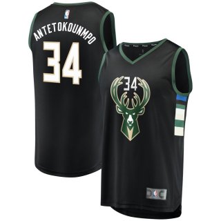 Milwaukee Bucks Giannis Antetokounmpo Fanatics Branded Black Fast Break Alternate Jersey - Statement Edition