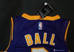 Maillot NBA Pas Cher Los Angeles Lakers Lonzo Ball 2 Purpura 2017/18