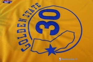 Maillot NBA Pas Cher Golden State Warriors Stephen Curry 30 Retro Jaune