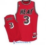 Maillot NBA Pas Cher Miami Heat Dwyane Wade 3 Retro Rouge