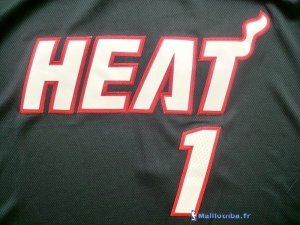 Maillot NBA Pas Cher Miami Heat Chris Bosh 1 Noir Rouge