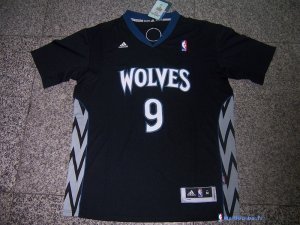 Maillot NBA Pas Cher Minnesota Timberwolves Ricky Rubio 9 Noir MC