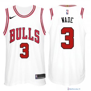 Maillot NBA Pas Cher Chicago Bulls Dwyane Wade 3 Blanc Association 2017/18