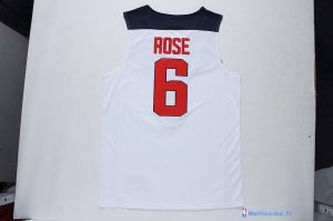 Maillot NBA Pas Cher USA 2014 Rose 6 Blanc