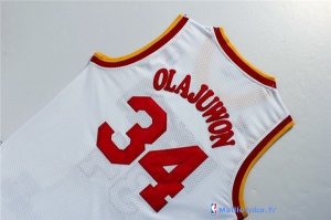 Maillot NBA Pas Cher Houston Rockets Hakeem Abdul Olajuwon 34 Blanc