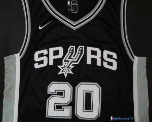 Maillot NBA Pas Cher San Antonio Spurs Manu Ginóbili 20 Noir Icon 2017/18