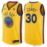 Maillot NBA Pas Cher Golden State Warriors Stephen Curry 30 Jaune Ville 2017/18