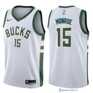 Maillot NBA Pas Cher Milwaukee Bucks Greg Monroe 15 Blanc Association 2017/18