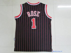 Maillot NBA Pas Cher Chicago Bulls Junior Derrick Rose 1 Noir Bande