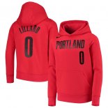 Portland Trail Blazers Damian Lillard Nike Red Logo Name & Number Pullover Hoodie