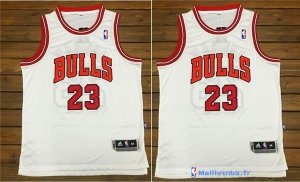 Maillot NBA Pas Cher Chicago Bulls Michael Jordan 23 Blanc Rouge