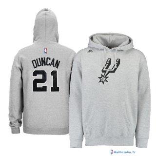 Sweat Capuche NBA San Antonio Spurs Tim Duncan 21 Gris