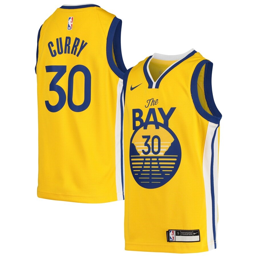 Golden State Warriors Stephen Curry Nike Gold Swingman Player Jersey ...