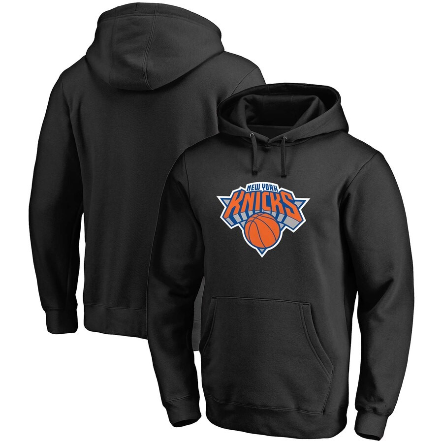 New York Knicks Fanatics Branded Black Primary Team Logo Pullover ...