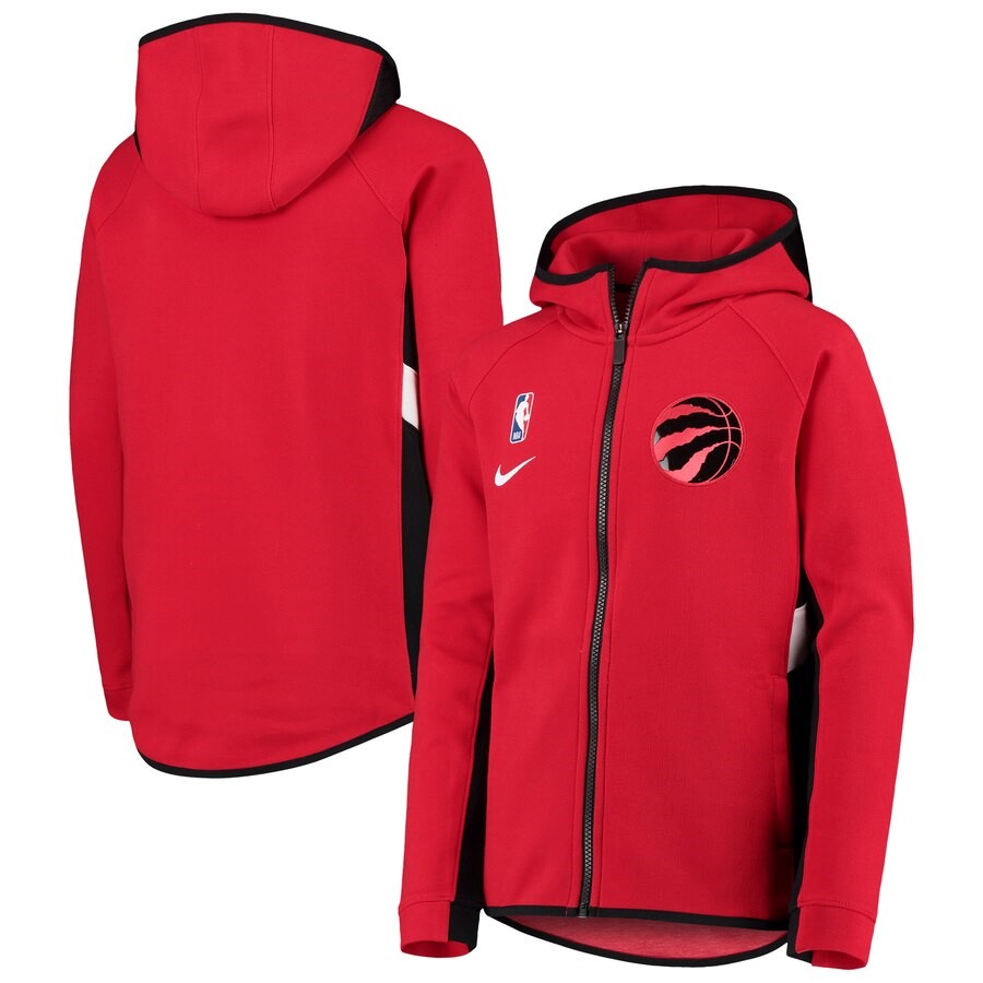 Toronto Raptors Nike Red Team Logo Showtime Performance Raglan Full-Zip ...