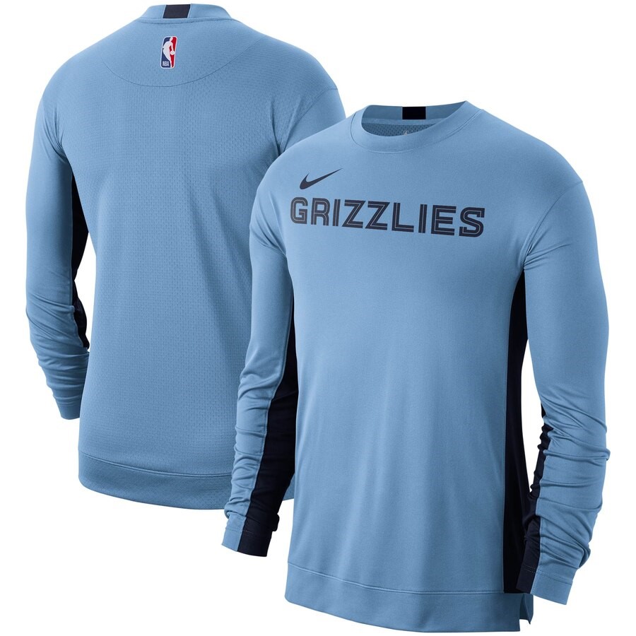 Memphis Grizzlies Nike Light Blue Long Sleeve Performance Shooting ...