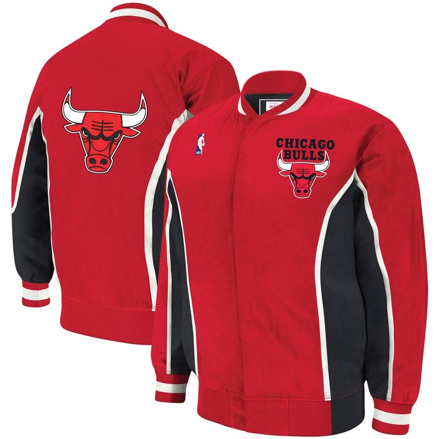 Chicago Bulls Mitchell & Ness Red Hardwood Classics Authentic Warm-Up ...