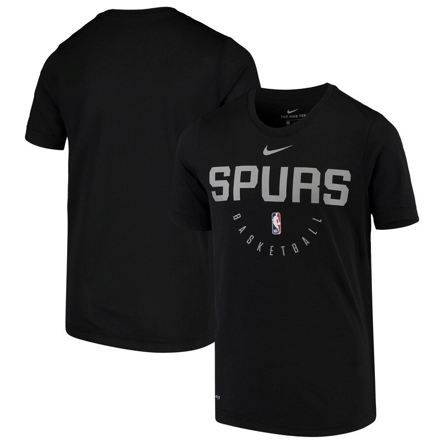 San Antonio Spurs Nike Black Practice Logo Legend Performance T-Shirt ...
