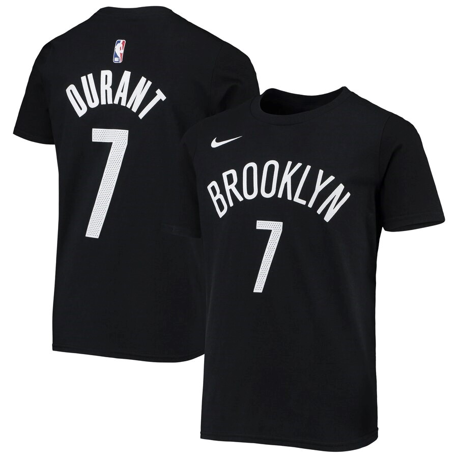 Brooklyn Nets Kevin Durant Nike Black Name & Number T-Shirt - Maillot ...
