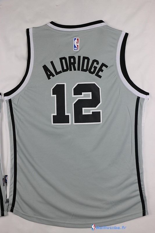 Maillot NBA Pas Cher San Antonio Spurs Junior LaMarcus Aldridge 12 Gris ...