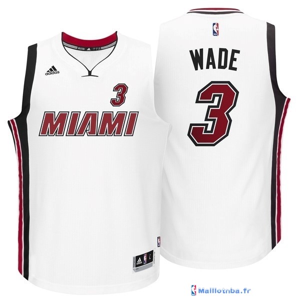 Maillot NBA Pas Cher Miami Heat Dwyane Wade 3 Retro Blanc - Maillot ...