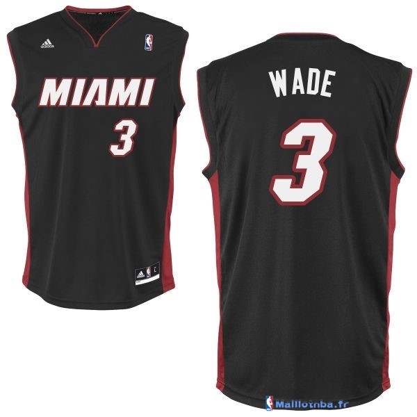 Maillot NBA Pas Cher Miami Heat Dwyane Wade 3 Miami Noir - Maillot ...
