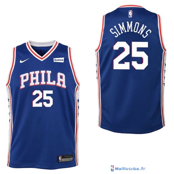 Maillot NBA Pas Cher Philadelphia Sixers Junior Ben Simmons 25 Bleu ...