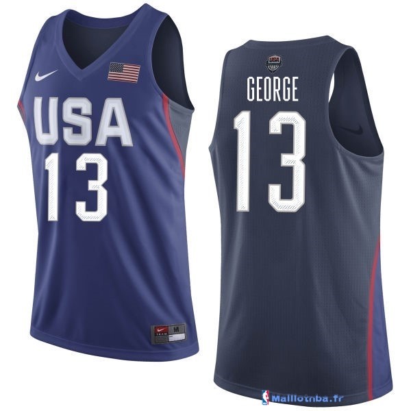 Maillot NBA Pas Cher USA 2016 Paul George 13 Bleu - Maillot Basket NBA ...