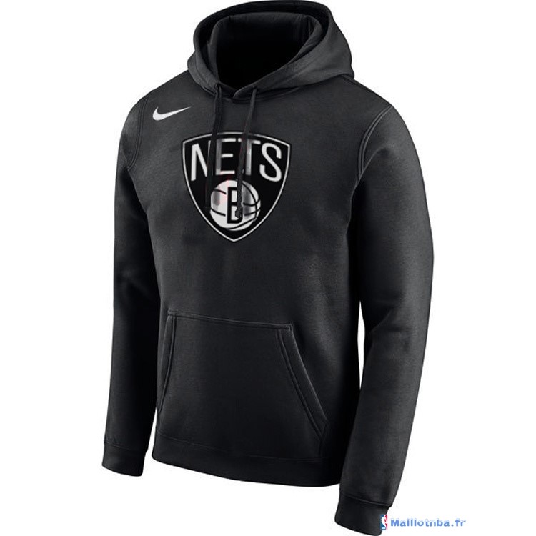 Sweat Capuche NBA Brooklyn Nets Nike Noir 2 - Maillot Basket NBA Pas Cher